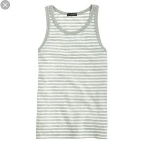 J. Crew Classic Tank Top in Ivory and Gray Stripe